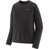 Patagonia Women's R1 Air Crew Pullover in pile Donna (XL, nero/grigio)