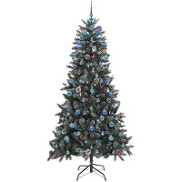 vidaXL Albero di Natale artificiale verde 210 cm PVC, plastica e acciaio