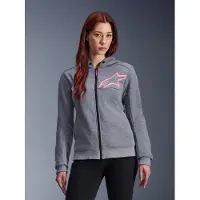 Alpinestars Felpa Con Cappuccio Stella Chrome V2 Sport Gray Heather Pink Fluo