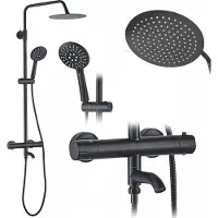 REA Set Doccia da Incasso Con Termostatato Lungo Black