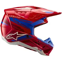 Alpinestars Casco S-M5 Action 2 ECE 22.06 Bright Red Blue Glossy, Taglia: XS