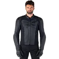Alpinestars Giacca In Pelle Faster V3 Black Black, Taglia: 46