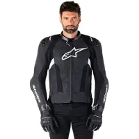 Alpinestars Giacca In Pelle Missile V3 Black White, Taglia: 58