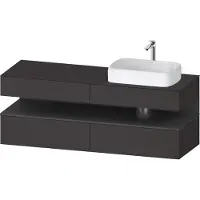 Duravit Collection One Meuble sous-vasque sur console, 2 tiroirs, découpe à droite, 1600x550x600mm, niche graphite mat, QA4778049800000, QA4778049800000