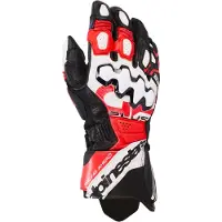 Alpinestars Guanti In Pelle GP Plus R V3 Black White Bright Red, Taglia: XL