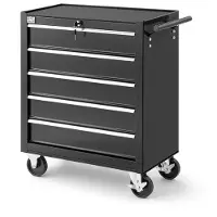HBM carrello porta attrezzi 5 cassetti, 62 cm, nero