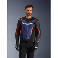 Alpinestars Giacca In Pelle GP Force V2 Black Blue Red Fluo, Taglia: 56