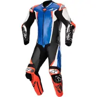 Alpinestars Tuta In Pelle Racing Absolute V2 1 Pezzo Metallic Blue Black White Rdfl, Taglia: 56