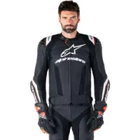 Alpinestars Giacca In Pelle Missile V3 Ignition Black White, Taglia: 56