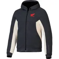 Alpinestars Felpa Con Cappuccio Honda Chrome V3 Sport Anthracite Melange Off White, Taglia: XS