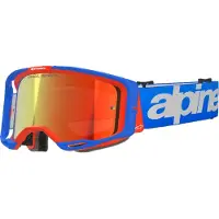 Alpinestars Maschere Vision 8 Wordmark Blue Orange Mirror Red, Taglia: One Size