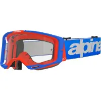 Alpinestars Maschera Vision 8 Wordmark Blue Orange Clear, Taglia: One Size