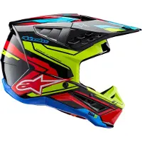 Alpinestars Casco S-M5 Action 2 ECE 22.06 Black Yellow Fluo Bright Red G