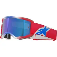 Alpinestars Maschera Vision 5 Corp Red White Blue Mirror Blue, Taglia: One Size