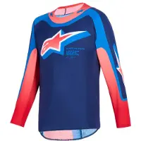 Alpinestars Maglia Supertech Vista Ragazzo 2026 Dark Navy Hot Coral Cobalt
