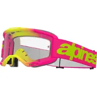 Alpinestars Maschere Vision 5 Wordmark Pink Fluo Yellow Clear, Taglia: One Size