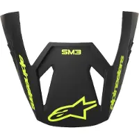 Alpinestars Visiera S-M3 Radium Gray Black Yellow Fl Matt, Taglia: One Size