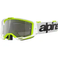Alpinestars Maschere Vision 8 Wordmark White Yllw Fluo Mirror Silver, Taglia: One Size