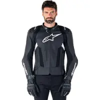 Alpinestars Giacca In Pelle Missile V3 Airflow Black White, Taglia: 62