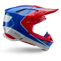 Alpinestars Casco Supertech M10 Aeon ECE 22.06 Bright Red Blue Glossy, Taglia: XL