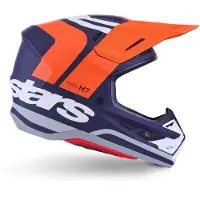 Alpinestars Casco S-M7 Core ECE 22.06 Orange Blue Matt, Taglia: XS