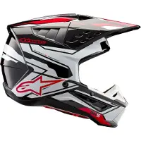 Alpinestars Casco S-M5 Action 2 ECE 22.06 Black White Bright Red Glossy, Taglia: XL