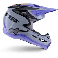 Alpinestars Casco S-M3 Jettson Ragazzo ECE 22.06 Gray Purple Black Glossy, Taglia: YM