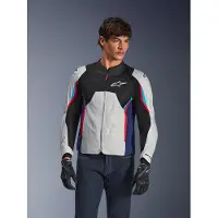 Alpinestars Giacca AST V3 Air Silver Deep Blue Bright Red