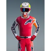 Alpinestars Maglia Racer Portl 2026 Red Light Gray Dark Gray, Taglia: XL