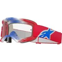 Alpinestars Maschere Vision 5 Corp Red White Blue Clear, Taglia: One Size