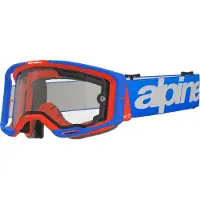Alpinestars Maschere Vision 8 Wordmark Lenti Doppio Strato Dual Pane Blue Orange Clear, Taglia: One Size