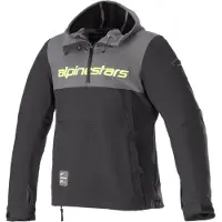 Alpinestars Felpa Con Cappuccio Sherpa Tar Gray Black Yellow Fluo, Taglia: XL