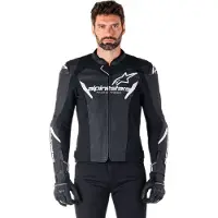 Alpinestars Giacca In Pelle Faster V3 Airflow Black White, Taglia: 54
