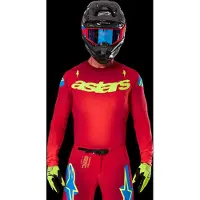 Alpinestars Maglia Supertech Maker 2025 Bright Red Yellow Fluo