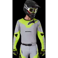 Alpinestars Maglia Racer Veil 2025 Gray Yellow Fluo, Taglia: XXL