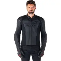 Alpinestars Giacca In Pelle Faster V3 Airflow Black Black, Taglia: 56
