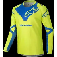 Alpinestars Maglia Racer Veil Ragazzo 2025 Yellow Fluo Blue