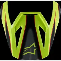Alpinestars Visiera S-M3 Fray Ragazzo Red Yellow Fluo Black Glossy, Taglia: One Size