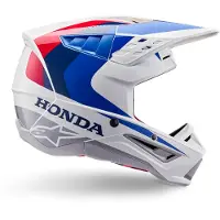 Alpinestars Casco Honda S-M5 ECE 22.06 White Blue Red Glossy, Taglia: XS