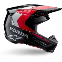 Alpinestars Casco Honda S-M5 ECE 22.06 Black Red Glossy, Taglia: XS