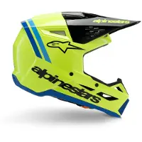 Alpinestars Casco S-M3 Radium Ragazzo ECE 22.06 Yellow Fluo Black Blue Gl, Taglia: YS