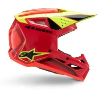 Alpinestars Casco S-M3 Fray Ragazzo ECE 22.06 Red Yellow Fluo Black Glossy, Taglia: YM