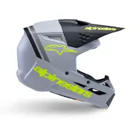 Alpinestars Casco S-M3 Radium Ragazzo ECE 22.06 Gray Black Yellow Fl Matt, Taglia: YL