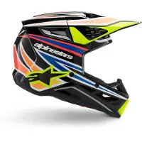 Alpinestars Casco S-M3 Wurx Ragazzo ECE 22.06 Black Yellow Fl Blue Red Gl, Taglia: YM