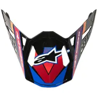 Alpinestars Visiera Supertech M10 Era Blue Red Yellow Fluo Glossy, Taglia: One Size