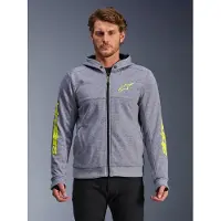 Alpinestars Felpa Con Cappuccio Chrome V2 Sport Gray Heather Fluo Yellow
