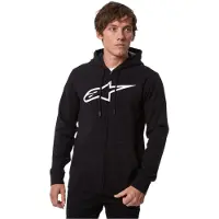 Alpinestars Felpa Con Cappuccio E Zip Ageless V3 Black White, Taglia: XL
