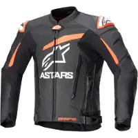 Alpinestars Giacca In Pelle GP Plus V4 Black Red Fluo White, Taglia: 54
