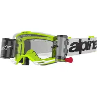 Alpinestars Maschere Vision 8 Wordmark Roll Off White Yllw Fluo Clear Roll Off, Taglia: One Size