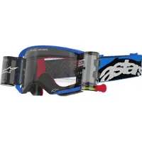 Alpinestars Maschere Supertech Stream Blue Clear Roll Off, Taglia: One Size